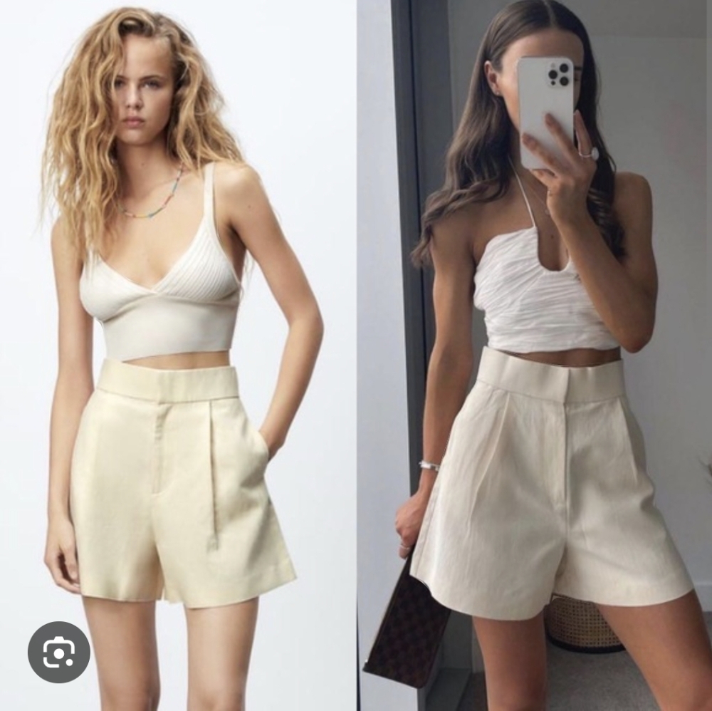 NWT Zara Bermuda Linen Shorts